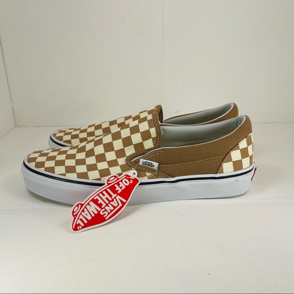 Vans Shoes - VANS Classic Slip On Tger Checkerboard Chocolate Brown Sneakers Women Size 8